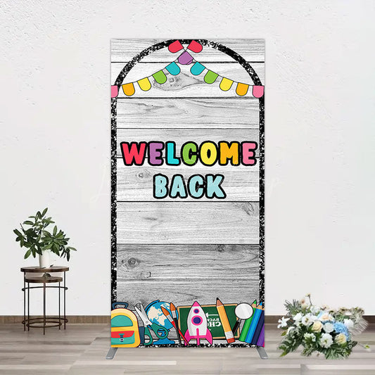 Lofaris Wood Classroon Welcome Back To School Rectangle Backdrop