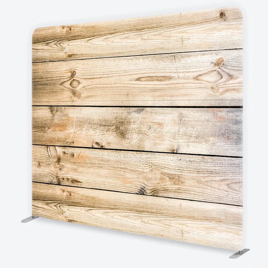 Lofaris Wood Plank Tension Fabric Backdrop Light Brown Natural Timber Texture Background