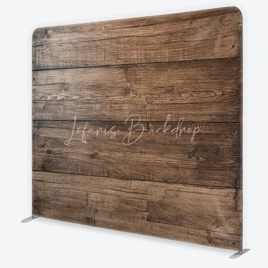 Lofaris Wood Wall Tension Fabric Backdrop Dark Brown Rustic Timber Texture Photography Background