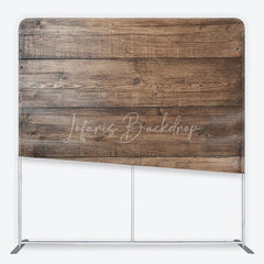 Lofaris Wood Wall Tension Fabric Backdrop Dark Brown Rustic Timber Texture Photography Background