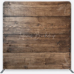 Lofaris Wood Wall Tension Fabric Backdrop Dark Brown Rustic Timber Texture Photography Background
