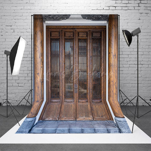 Lofaris Wooden Bamboo Door Backdrop For Photography