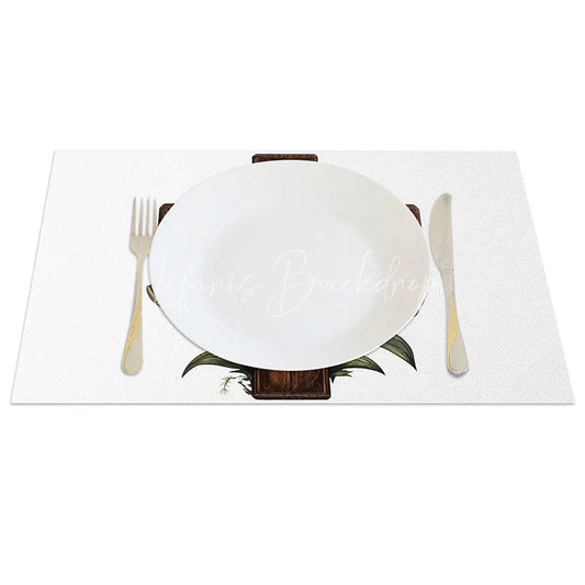 Lofaris Wooden Cross Set of 4 Placemats White Lily Flower Religious Christian Holiday Table Mats