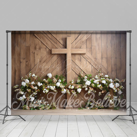 Lofaris Wooden Cross Wall Floral Easter Combo Set Backdrop