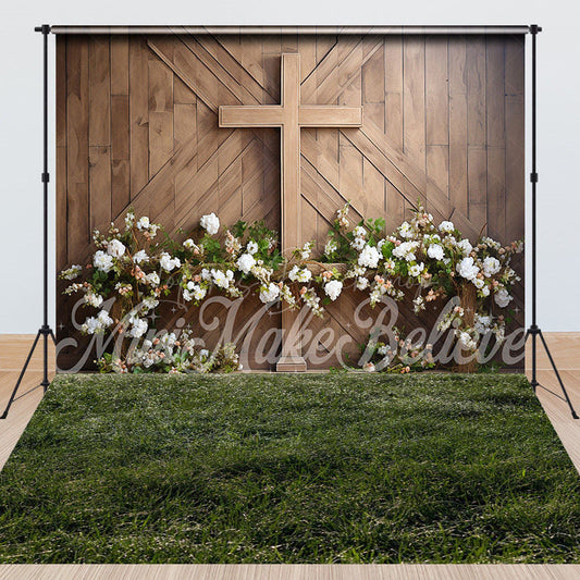 Lofaris Wooden Cross Wall Floral Easter Combo Set Backdrop
