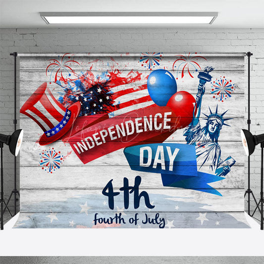 Lofaris Wooden Independence Day Balloon Celebration Backdrop