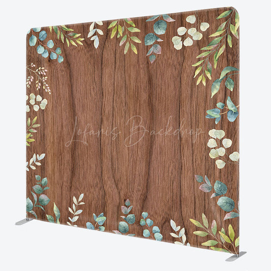 Lofaris Wooden Plants Sweet Wedding Square Tension Backdrop