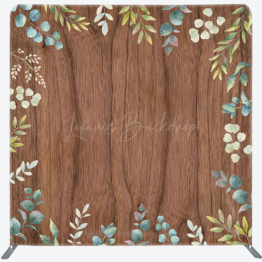 Lofaris Wooden Plants Sweet Wedding Square Tension Backdrop