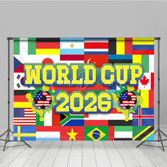Lofaris World Cup 2026 Soccer Theme Holiday Backdrop International Sports Party Decoration