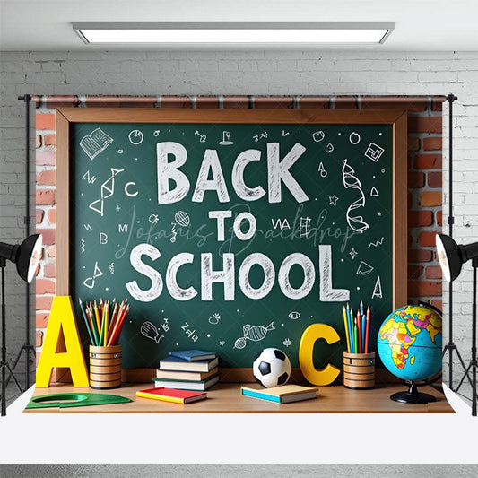 Lofaris Writing Back To School Blackboard Brick Backdrop