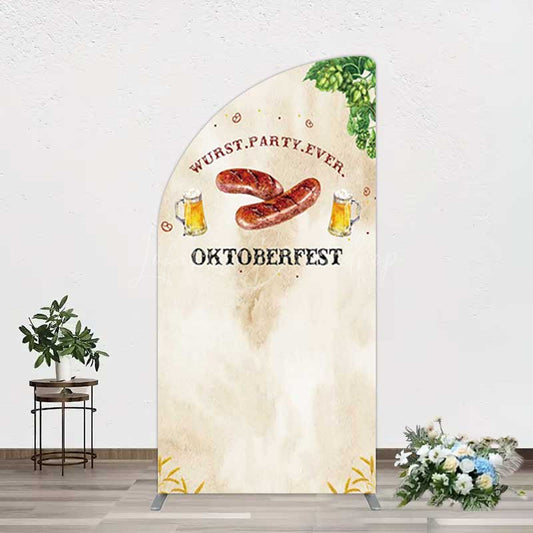 Lofaris Wurst Party Ever Sausage Oktoberfest Half Moon Arch Backdrop