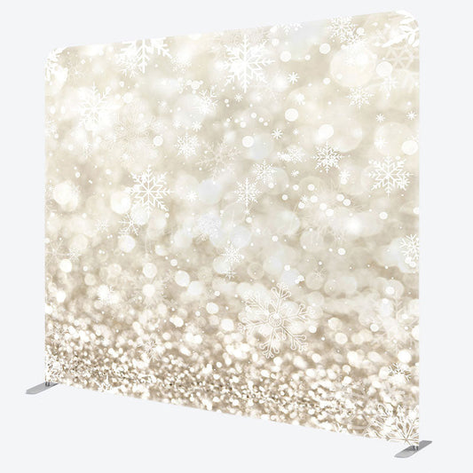 Lofaris Yellow Bokeh Snowflake Christmas Pillow Case Backdrop