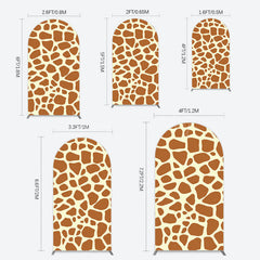 Lofaris Yellow Brown Leopard Print Happy Birthday Arch Backdrop