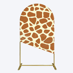 Lofaris Yellow Brown Leopard Print Happy Birthday Arch Backdrop