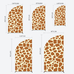 Lofaris Yellow Brown Leopard Print Happy Birthday Half Moon Arch Backdrop