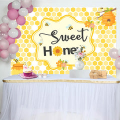 Lofaris Yellow Honeycomb Bee Sweet Honey Birthday Backdrop
