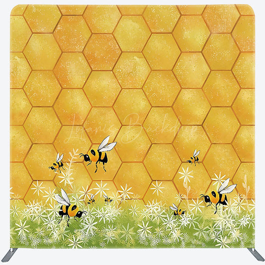 Lofaris Yellow Honeycomb Plant Birthday Pillow Cover Backdrop
