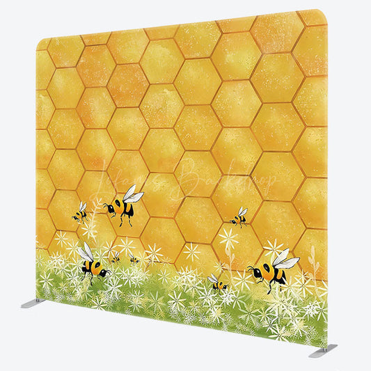 Lofaris Yellow Honeycomb Plant Birthday Pillow Cover Backdrop