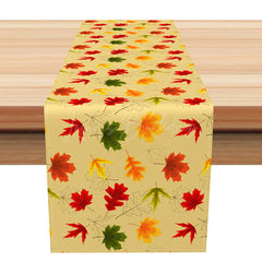 Lofaris Yellow Maple Leaves Autumn Table Runner Bright Fall Botanical Decor Modern Thanksgiving Kitchen Dining Linen