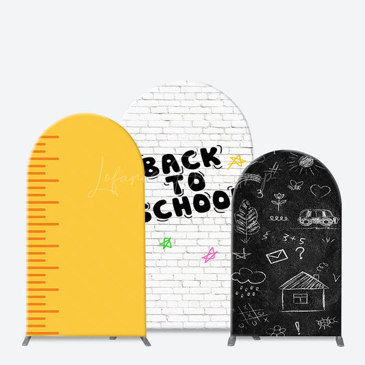 Lofaris Yellow Ruler Blackboard Back To School Arch Backdrop