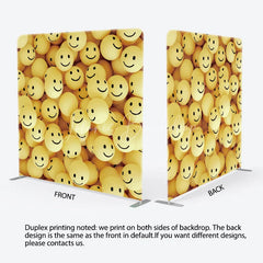 Lofaris Yellow Smile Face Tension Fabric Backdrop 3D Happy Emoticon Decor Fun Cute Theme Background for Kids Birthday Party