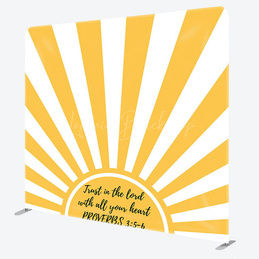 Lofaris Yellow Sun Rays Bible Verses Pillow Cover Backdrop