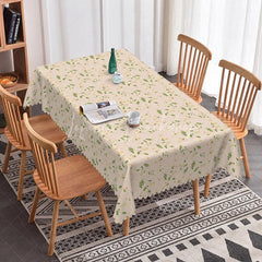 Lofaris Yellow Wildflower Rectangle Tablecloth Small Herb Plant Floral Pattern Cover Spring Summer Kitchen Decoration