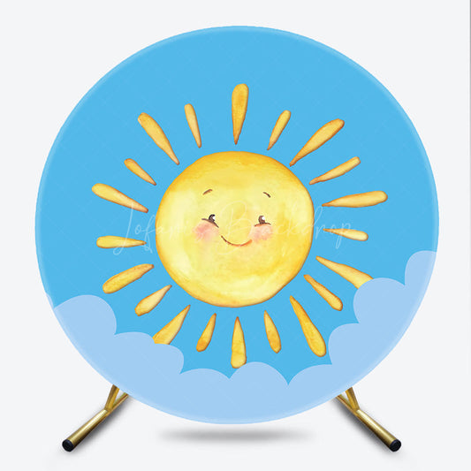 Lofaris You Are My Sunshine First Birthday Round Backdrop Kit Cute Watercolor Sun Baby Shower Photo Booth Decor