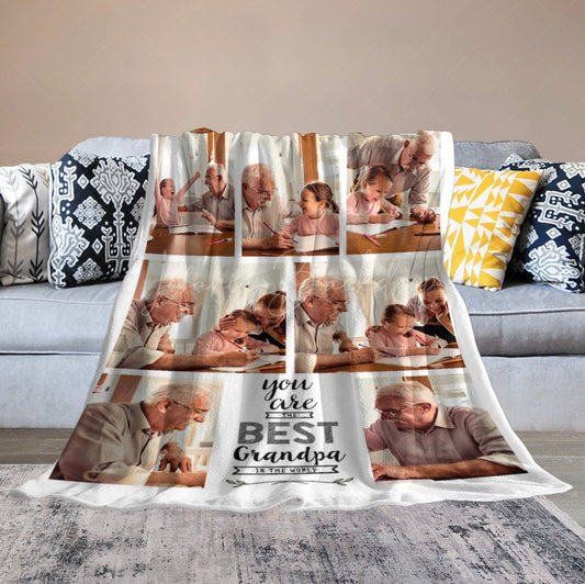 Lofaris You Best Grandpa In The World Custom Photo Blanket