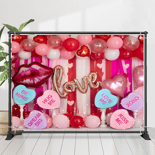 Lofaris Love Be Mine Dream Big Hugme Balloon Lips Backdrop