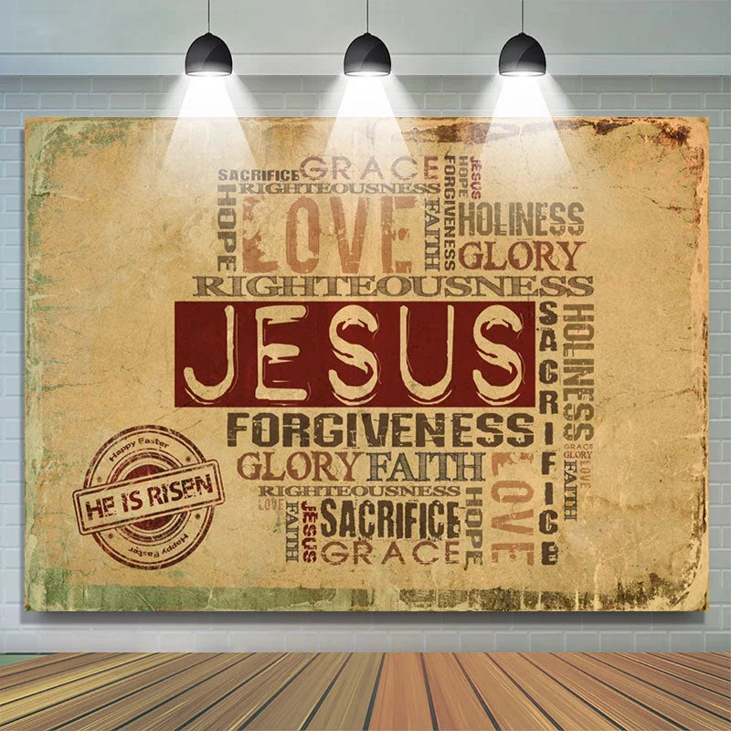 Lofaris Love Jusus Paper Text Photography Christmas Backdrop