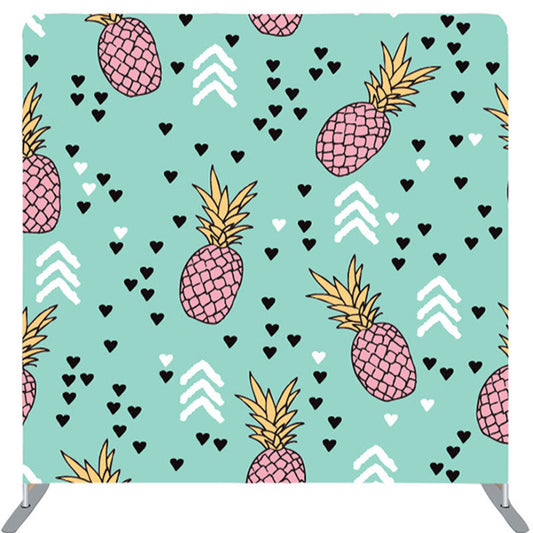 Lofaris Love Pink Pineapple Turquoise Birthday Backdrop For Kids
