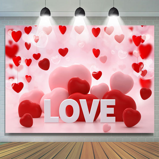 Lofaris Love Red And Pink Hearts Valentines Day Backdrop