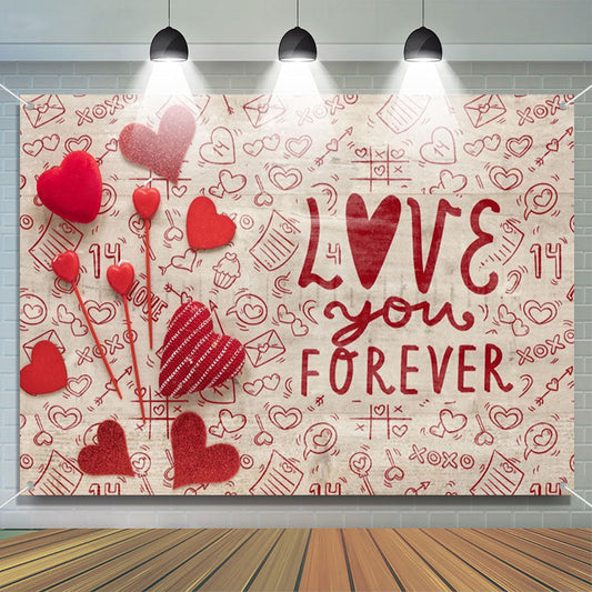 Lofaris Love You Forever Sweet Letter Valentines Day Backdrop