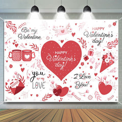 Lofaris Love You Red Heart Letter Valentines Day Backdrop