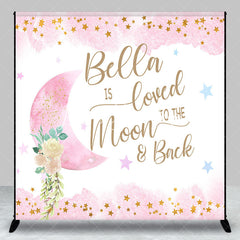 Lofaris Loved To The Moon Back Custom Baby Shower Backdrop