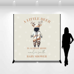Lofaris Lovely Deer Cloth Custom Christmas Baby Shower Backdrop