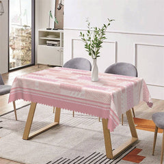 Lofaris Lovely Pink Texture Plice Print Rectangle Tablecloth