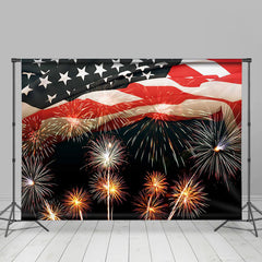 Lofaris Lovely Spark Night Flag Independence Day Backdrop