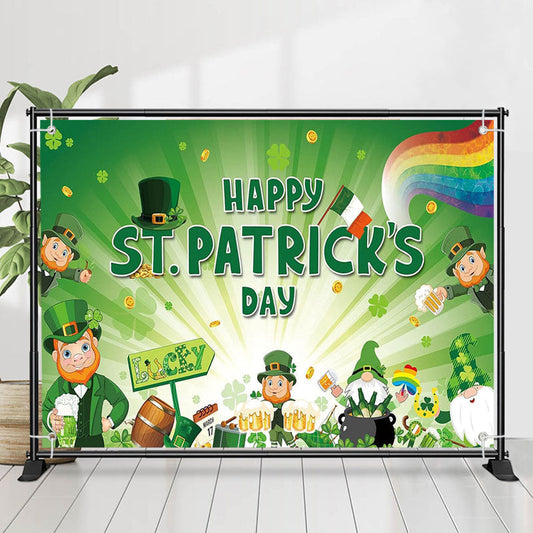 Lofaris Lucky Green Light Beer Elf St Patricks Day Backdrop