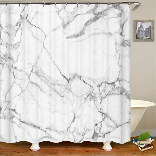 Lofaris Luxurious White Grey Marble Home Bathroom Curtain