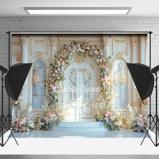 Lofaris Luxury Gold White Door Wall Wreath Wedding Backdrop