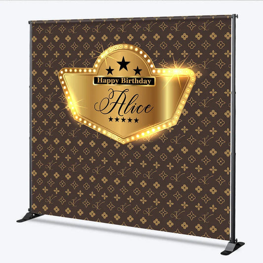Lofaris Luxurious Vintage Gold Vip Custom Birthday Backdrop