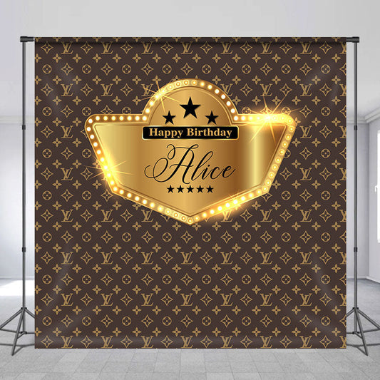 Lofaris Lv Vintage Gold Vip Custom Birthday Backdrop