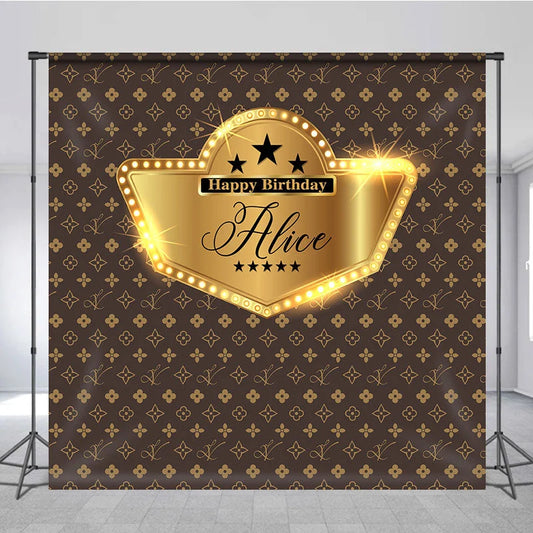 Lofaris Luxurious Vintage Gold Vip Custom Birthday Backdrop
