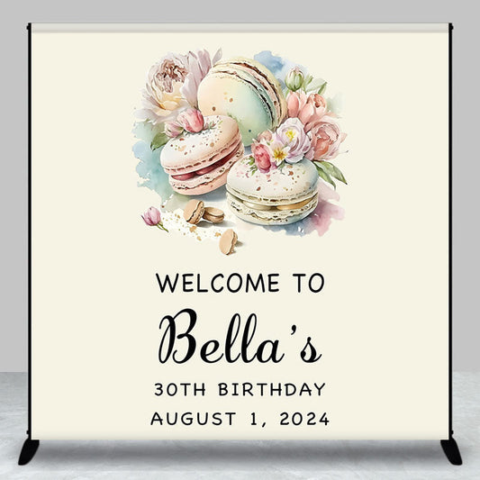 Lofaris Macaron Floral Paint Custom 30th Birthday Backdrop