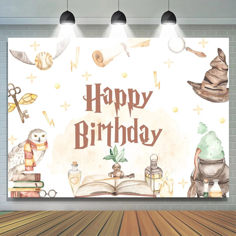 Lofaris Magic Academy Tiny Spot Happy Birthday Backdrop