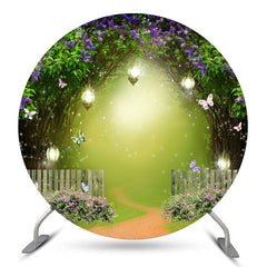 Lofaris Magic Forest Floral Butterfly Round Wedding Backdrop