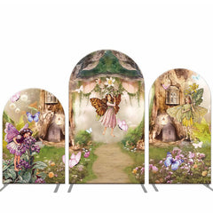 Lofaris Magic Forest Flower Elf Treehouse Arch Backdrop Kit