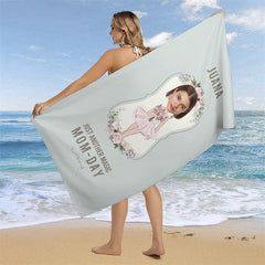 Lofaris Magic Mom - day Floral Custom Photo Beach Towel